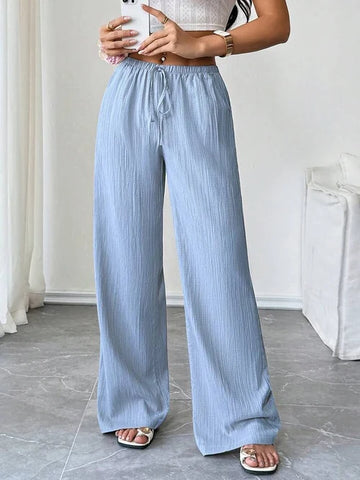 Soft Textured Drawstring Pants for Everyday Comfort & Elegance