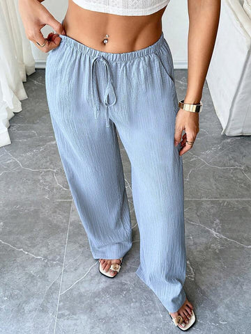 Soft Textured Drawstring Pants for Everyday Comfort & Elegance