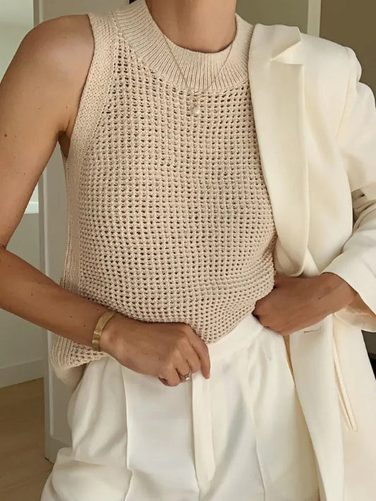 All-match Solid Knit Tank Top