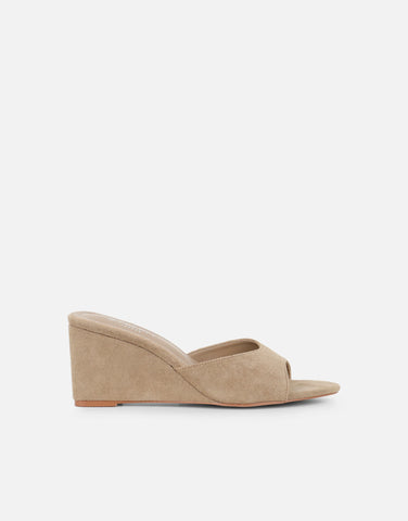 Iris White Wedge Mules