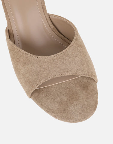 Iris White Wedge Mules
