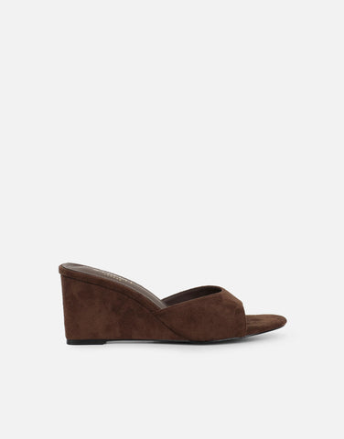 Iris White Wedge Mules