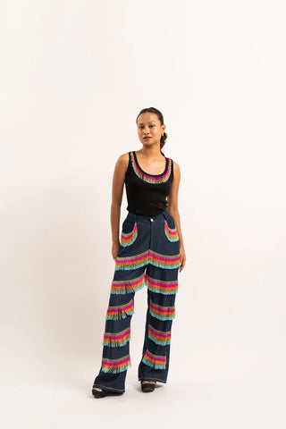 Rainbow Tassel Denim
