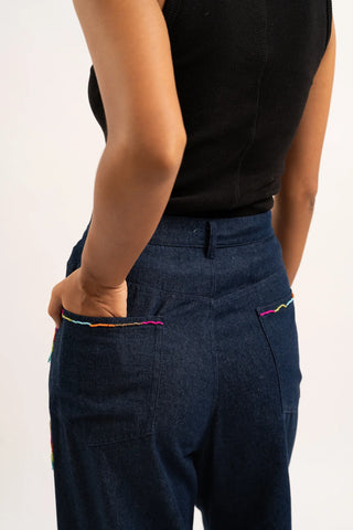 Rainbow Tassel Denim