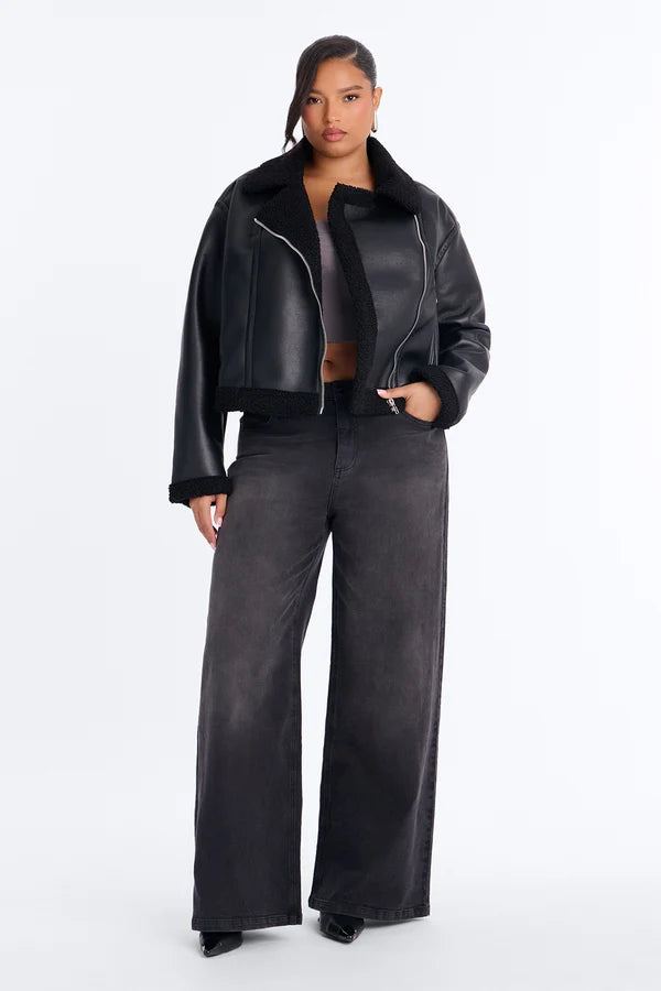 Charisma Faux Leather Shearling Jacket