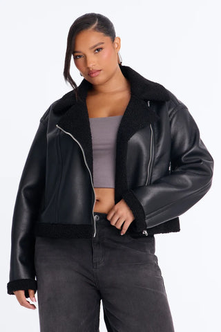 Charisma Faux Leather Shearling Jacket