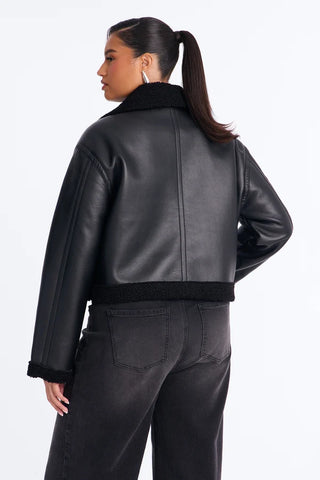 Charisma Faux Leather Shearling Jacket