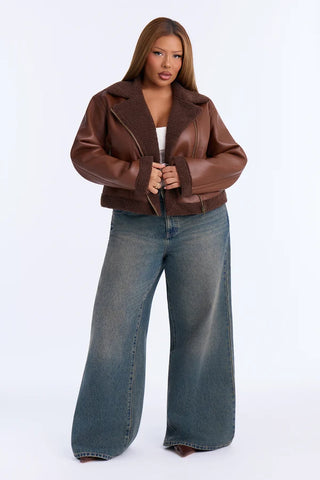 Charisma Faux Leather Shearling Jacket