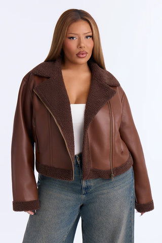 Charisma Faux Leather Shearling Jacket