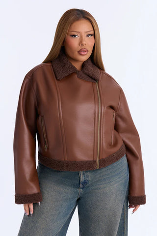 Charisma Faux Leather Shearling Jacket
