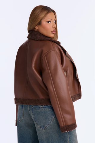 Charisma Faux Leather Shearling Jacket