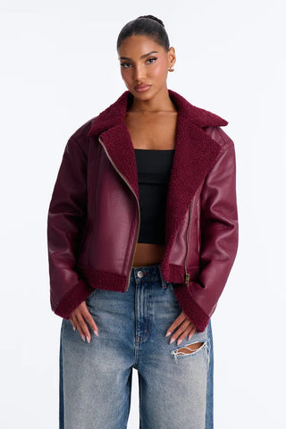 Charisma Faux Leather Shearling Jacket