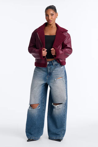Charisma Faux Leather Shearling Jacket