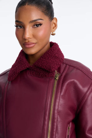 Charisma Faux Leather Shearling Jacket