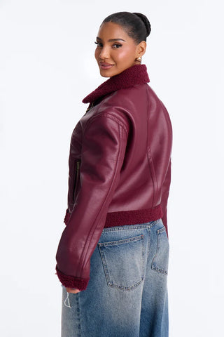 Charisma Faux Leather Shearling Jacket