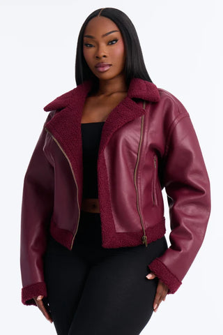 Charisma Faux Leather Shearling Jacket