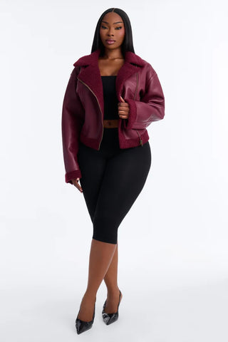 Charisma Faux Leather Shearling Jacket