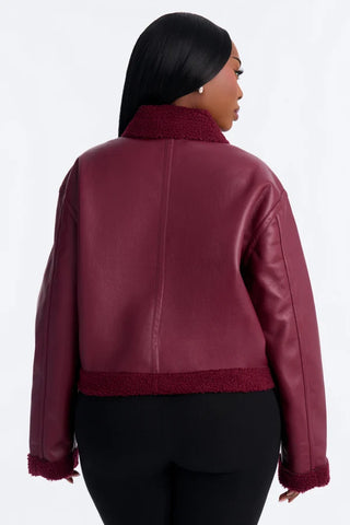 Charisma Faux Leather Shearling Jacket