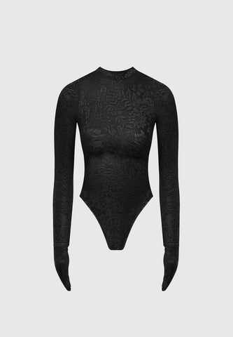 Jacquard Bodysuit With Gloves