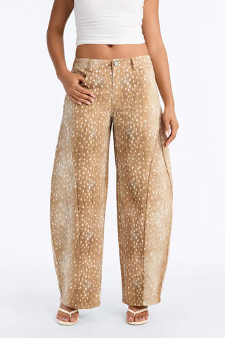 Deerly Beloved Low Rise Barrel Leg Pant
