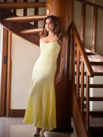 Tube-top High Waist Sling Pleated Dress