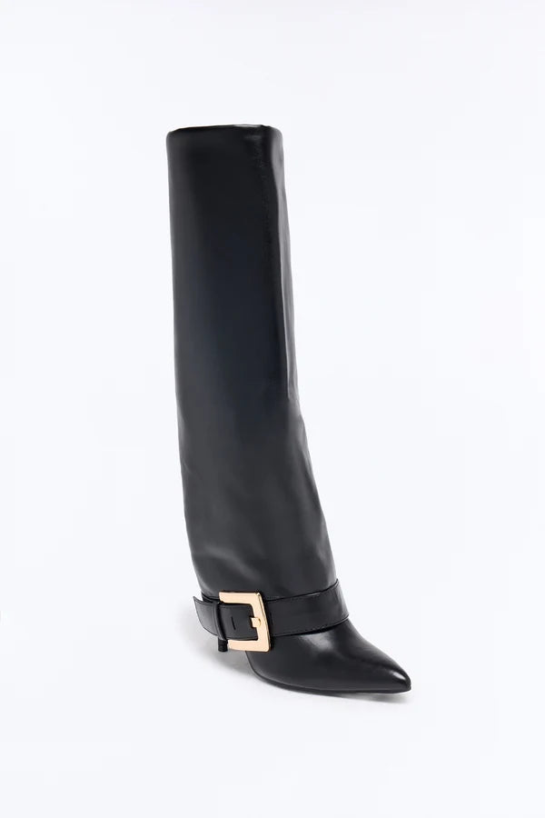 Just My Luck Overlay Heeled Boots