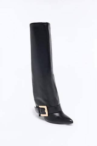 Just My Luck Overlay Heeled Boots