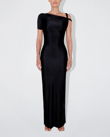 Sleek Stretch Twist Maxi Dress