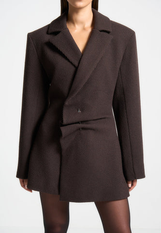 Wool Asymmetric Blazer Dress