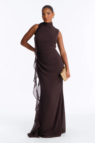 Lucille Backless Chiffon Maxi Dress