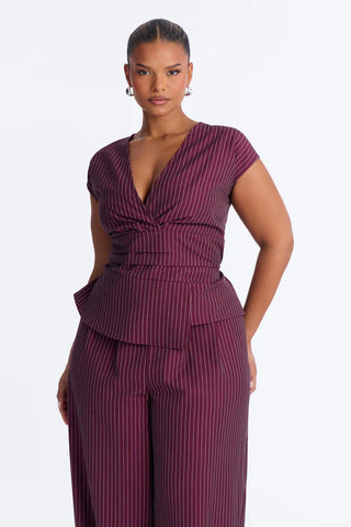 Locked In Pinstripe Pant Set
