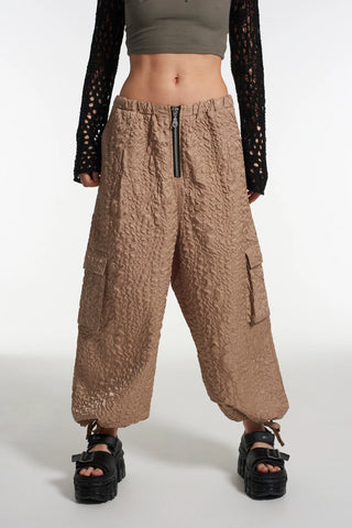 Booker Parachute Pants For Women Drawstring Elastic Waist Ruched Baggy Cargo  Pants Multiple Pockets Jogger Pant 