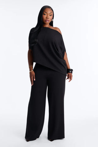 Alina One Shoulder Scuba Pant Set