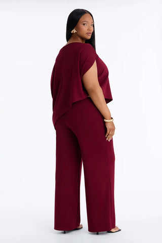 Alina One Shoulder Scuba Pant Set