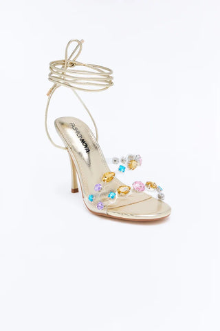 Never Enough Rhinestone Wrap Up Heels