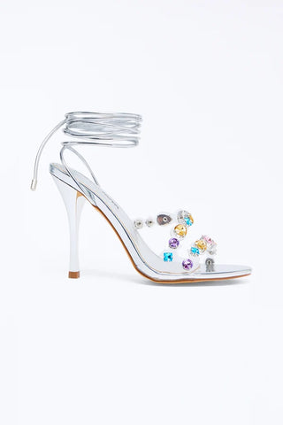 Never Enough Rhinestone Wrap Up Heels
