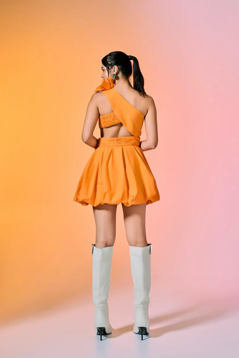 mango orange mini dress Mango Dramatic Sleeve Mini Dress
