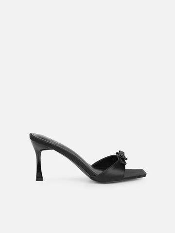 Metallic Bow Detail Mules