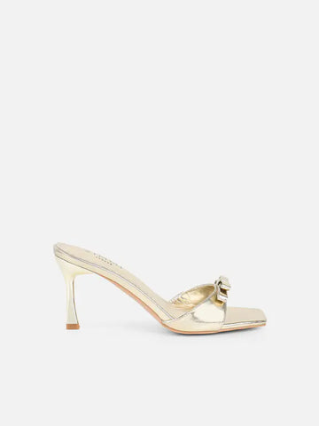 Metallic Bow Detail Mules