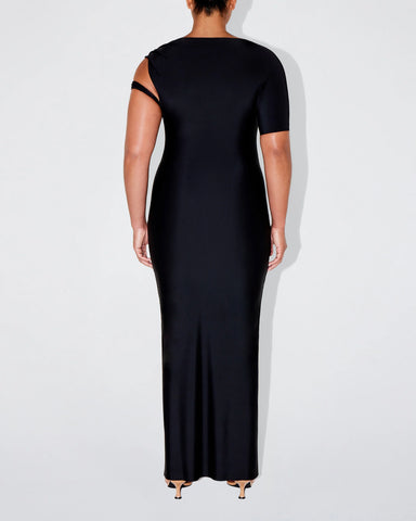 Sleek Stretch Twist Maxi Dress