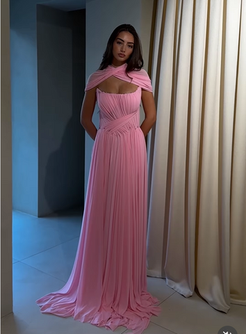 Rose Drape Chiffon Gown