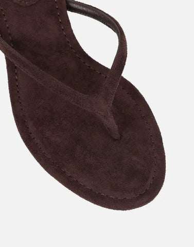 Suede Toe Post Heeled Mules