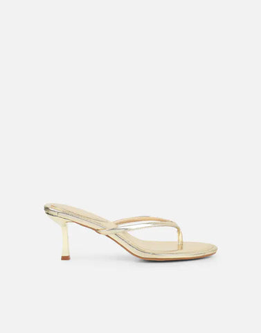 Suede Toe Post Heeled Mules