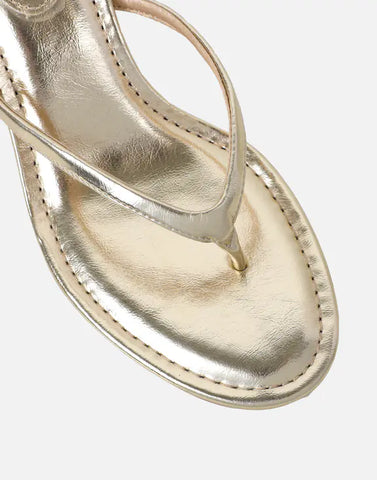 Suede Toe Post Heeled Mules