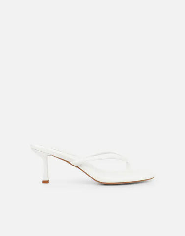 Suede Toe Post Heeled Mules
