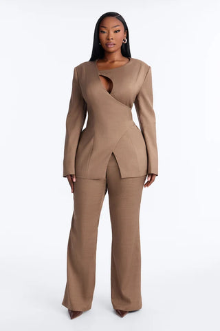 Ember Cutout Belted Wrap Front Blazer