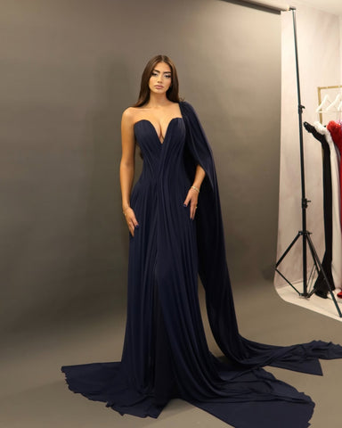 Midnight Muse Cape Gown
