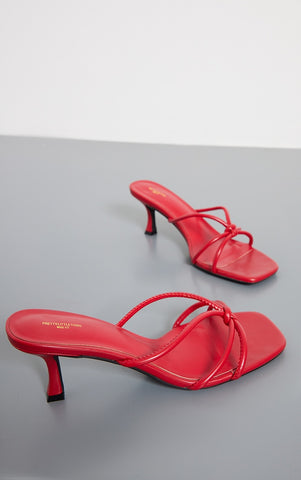Scarlet Knot Square Mules