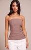 Petite White Trim Detail Asymmetric Bandeau Top