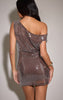 Sequin Asymmetric Bodycon Mini Dress